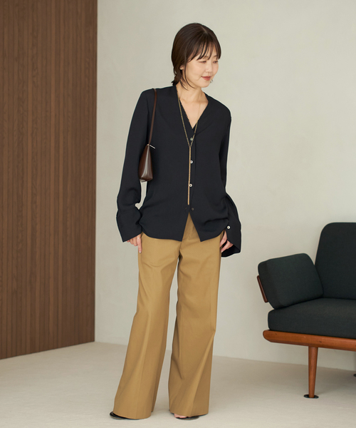 R'IAM ノーカラーシャツ plage｜《追加》R'IAM ノーカラーシャツ | Rakuten Fashion(楽天