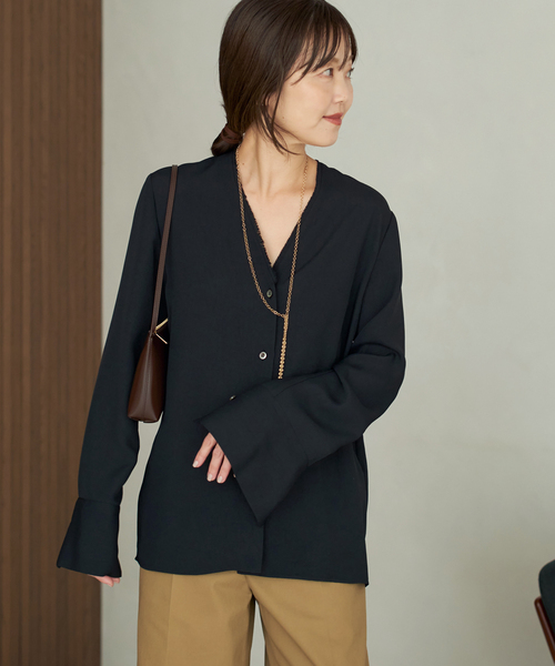 追加》R'IAM ノーカラーシャツ(シャツ/ブラウス)|Plage(プラージュ 追加》R'IAM ノーカラーシャツ(シャツ/ブラウス)|Plage(プラージュ