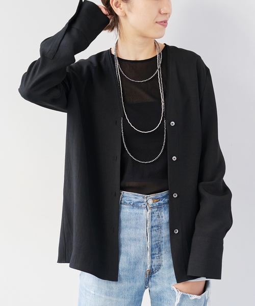 追加》R'IAM ノーカラーシャツ（シャツ/ブラウス）｜Plage