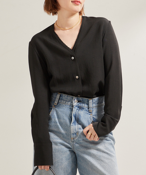 セール】《追加》R'IAM ノーカラーシャツ（シャツ/ブラウス）｜Plage