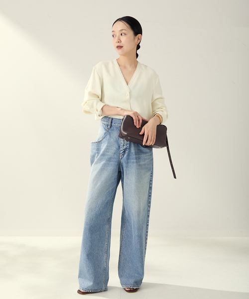 タグ付きRIAM plage 24SS ノーカラーシャツ　R'IAM 追加》R'IAM ノーカラーシャツ（シャツ/ブラウス）｜Plage