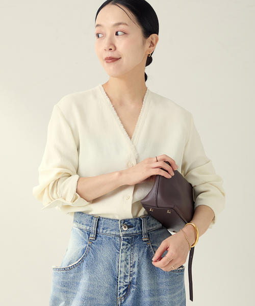 追加》R'IAM ノーカラーシャツ（シャツ/ブラウス）｜Plage