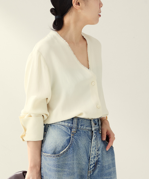 Plage R’IAM ノーカラーシャツ Plage R'IAM ノーカラーシャツ