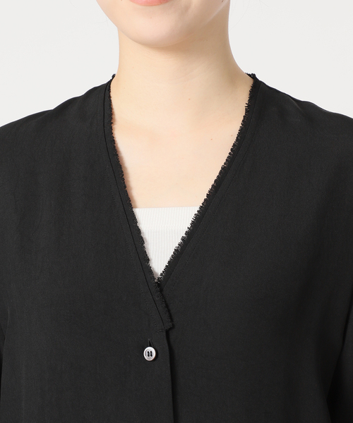 plage（プラージュ）の「《追加》R’IAM ノーカラーシャツ（シャツ/ブラウス・レディース・アイボリー/ブラック・FREE）」の11枚目の写真