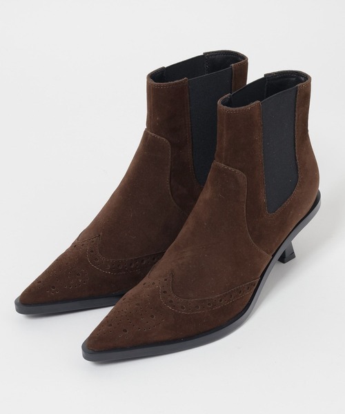 eL(エル)の「【eL】Punching Leather Heel Boots/588030(ブーツ・レディース・ブラック/ブラウン・MEDIUM/LARGE)」の6枚目の写真