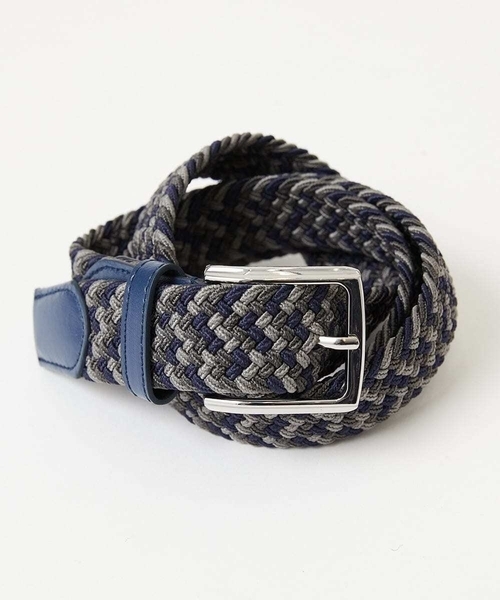 MK MICHEL KLEIN HOMME （エムケーミッシェルクランオム）の「ゴムメッシュベルト（ベルト・レディース・ブラック/ネイビー/グレー・ONESIZE）」の3枚目の写真
