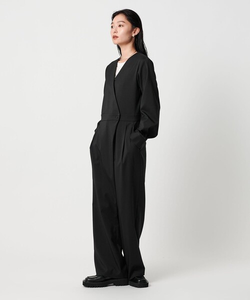 MARW UNITED ARROWS＞Vネック ラップ オールインワン（つなぎ