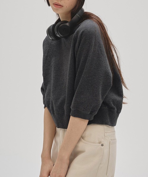 TODAYFUL(トゥデイフル)の「【TODAYFUL/トゥデイフル】Halfsleeve Sweat Pullover/ハーフスリーブスウェットプルオーバー(スウェット・レディース・チャコールグレー/オートミール・FREE)」の9枚目の写真