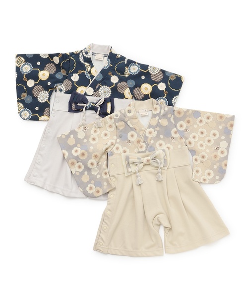 petit main（プティマイン）の「BOYS袴カバーオール（ロンパース・キッズ・ベージュ/ネイビー・70cm/80ｃｍ/60cm）」の4枚目の写真