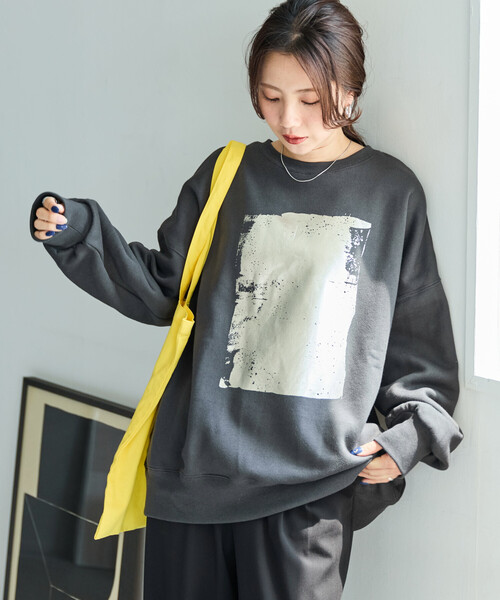 セール】限定展開 箔 プリント 裏起毛 スウェット（スウェット