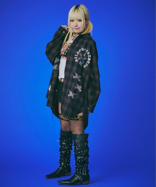 GALFY(ガルフィー)の「GALFY-ピカピカ注射器ボロシャツ(シャツ/ブラウス・メンズ・ブラック/ブラウン・XL/L)」の13枚目の写真