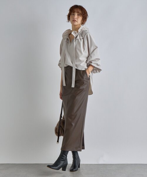 RIVE DROITE（リヴドロワ）の「【安定感◎】ラウンドトゥショートブーツ（ブーツ・レディース・ベージュ/ブラック・38/37/36）」の8枚目の写真