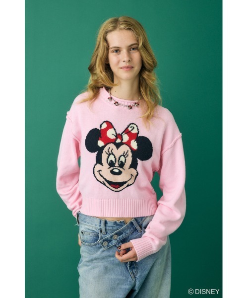 Disney SERIES CREATED by MUS（ディズニーシリーズクリエイテッドバイエムユーエス）の「MD FACE KNIT ウィメンズトップス（ニット/セーター・レディース・ピンク/イエロー/ブルー/ホワイト・FREE）」の5枚目の写真