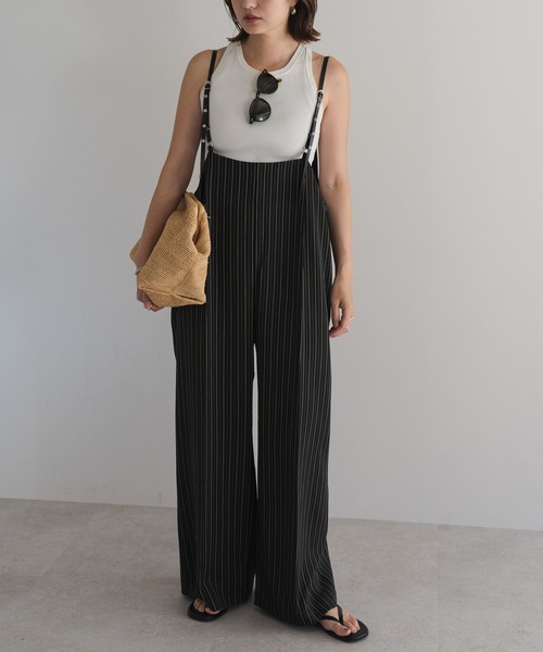 Bonjour Sagan（ボンジュールサガン）の「ヘリンボーンストライプサス付きパンツ（その他パンツ・レディース・ブラウン/ブラック/グレイッシュベージュ・FREE）」の16枚目の写真