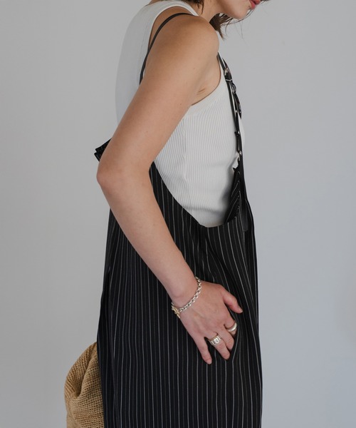 Bonjour Sagan（ボンジュールサガン）の「ヘリンボーンストライプサス付きパンツ（その他パンツ・レディース・ブラウン/ブラック/グレイッシュベージュ・FREE）」の12枚目の写真