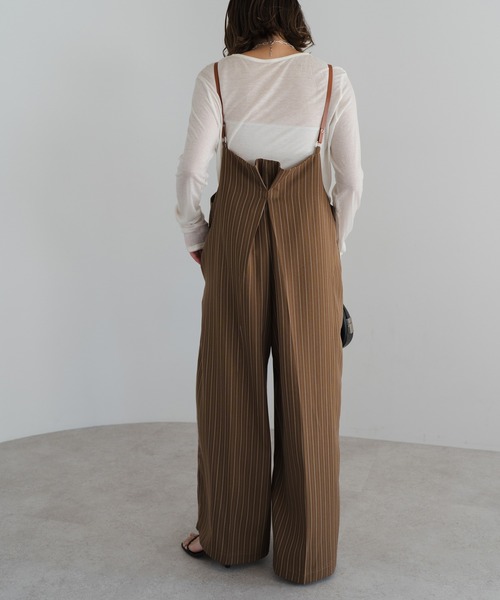 Bonjour Sagan（ボンジュールサガン）の「ヘリンボーンストライプサス付きパンツ（その他パンツ・レディース・ブラウン/ブラック/グレイッシュベージュ・FREE）」の18枚目の写真