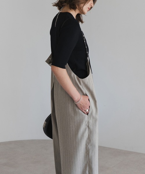 Bonjour Sagan（ボンジュールサガン）の「ヘリンボーンストライプサス付きパンツ（その他パンツ・レディース・ブラウン/ブラック/グレイッシュベージュ・FREE）」の21枚目の写真