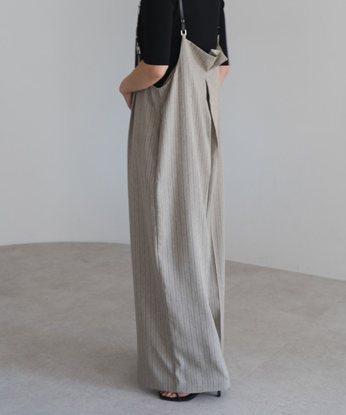 Bonjour Sagan（ボンジュールサガン）の「ヘリンボーンストライプサス付きパンツ（その他パンツ・レディース・ブラウン/ブラック/グレイッシュベージュ・FREE）」の15枚目の写真