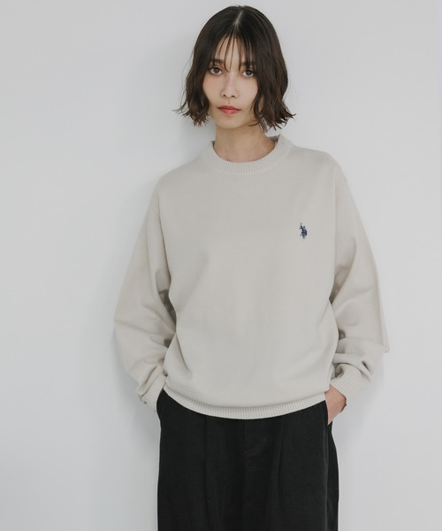 U.S. POLO ASSN.(ユーエスポロアッスン)の「U.S. POLO ASSN./ユーエスポロアッスン クルーニット ワンポイント(ニット/セーター・メンズ・ネイビー/オートミール/ブラック/グレー・L/M/S)」の3枚目の写真