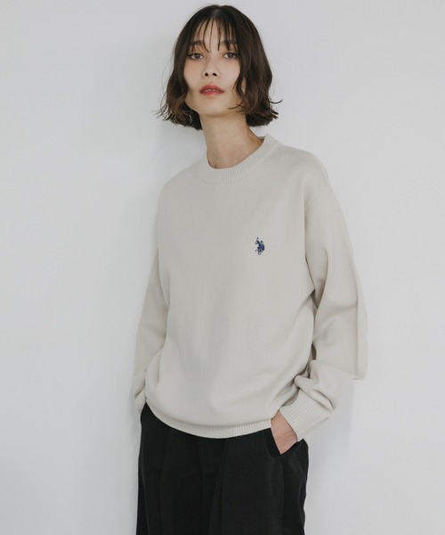 U.S. POLO ASSN.(ユーエスポロアッスン)の「U.S. POLO ASSN./ユーエスポロアッスン クルーニット ワンポイント(ニット/セーター・メンズ・ネイビー/オートミール/ブラック/グレー・L/M/S)」の5枚目の写真