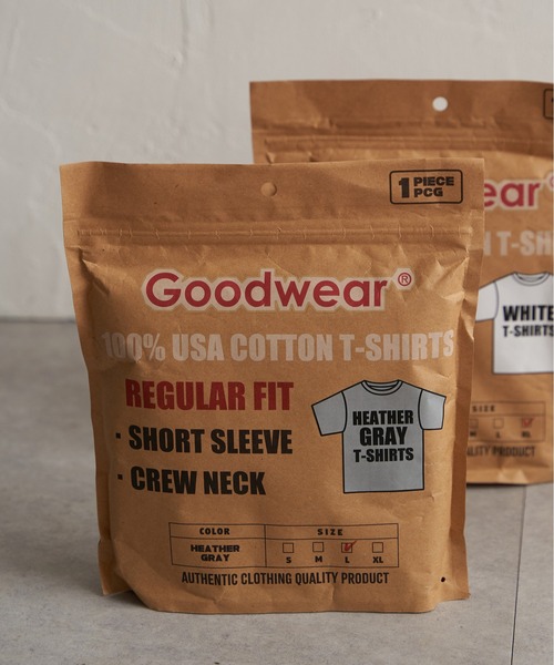 Goodwear（グッドウェア）の「Goodwear 1パックT（Tシャツ/カットソー・メンズ・ブラック/グレー/ホワイト・S/M/L/LL）」の3枚目の写真