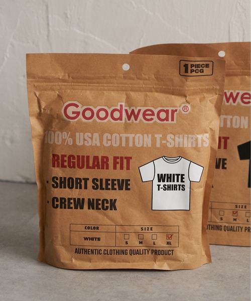 Goodwear（グッドウェア）の「Goodwear 1パックT（Tシャツ/カットソー・メンズ・ブラック/グレー/ホワイト・S/M/L/LL）」の5枚目の写真