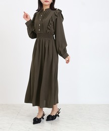 ASTORIA ODIER（アストリアオディール）の「ピンタック肩フリルワンピース（ワンピース）」