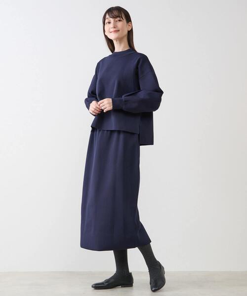 セール】モックネックプルオーバー＆ロングニットスカートSET