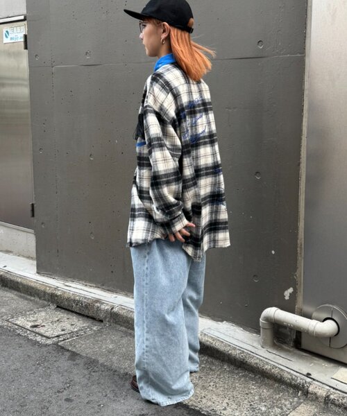 SOUNDSGOOOOD(サウンズグッド)の「【SOUNDS GOOOOD】ネルチェック刺繍フリンジフードウエスタンシャツ(シャツ/ブラウス・レディース・オフホワイト・ONE SIZE)」の9枚目の写真