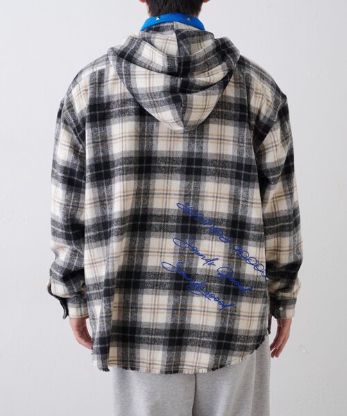 SOUNDSGOOOOD(サウンズグッド)の「【SOUNDS GOOOOD】ネルチェック刺繍フリンジフードウエスタンシャツ(シャツ/ブラウス・レディース・オフホワイト・ONE SIZE)」の14枚目の写真