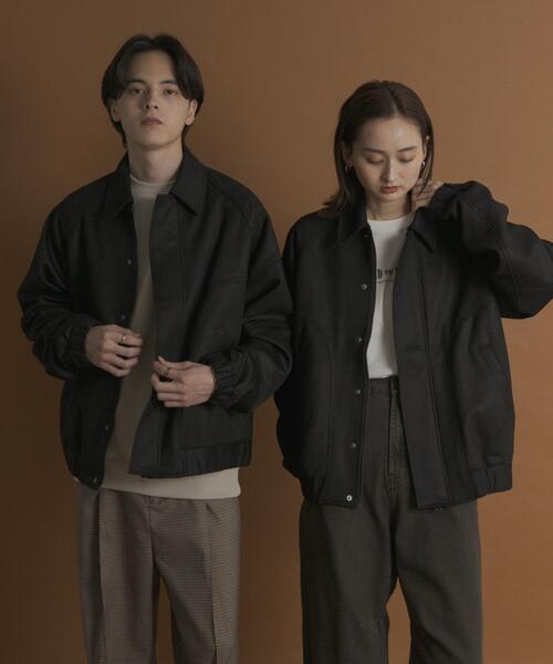 セール】『ユニセックス』ツイルスエードタッチZIPブルゾン（ブルゾン