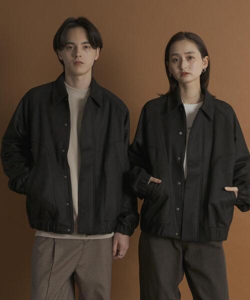 SENSE OF PLACE by URBAN RESEARCH（センスオブプレイスバイアーバンリサーチ）の「『ユニセックス』ツイルスエードタッチZIPブルゾン（ブルゾン・メンズ・ブラウン/グリーン/ブラック・LARGE/MEDIUM）」の5枚目の写真