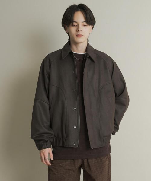 セール】『ユニセックス』ツイルスエードタッチZIPブルゾン（ブルゾン