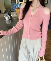 ピンク オフショルダー ニット セーター新品 Amazon | [WANSHIX] 肩だしセーター レディース オフ