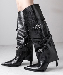 me+em select | ヴィンテージレザーベルテッドロングカバーブーツ /vintage leather belted long cover boots(ブーツ)