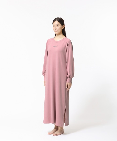 TENTIAL BAKUNE　ワンピース　ピンク　Mサイズ　ルームウェア BAKUNE スウェット ウィメンズ ロングスリーブ ワンピース（ルーム