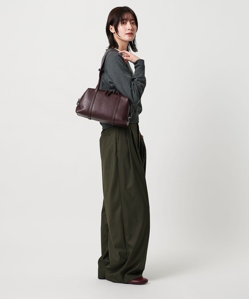 レザーライク ジップ スクエア ボストンバッグ（ボストンバッグ