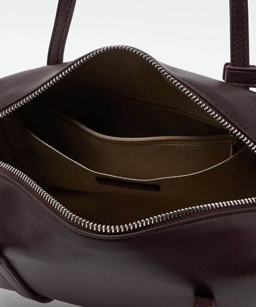 レザーライク ジップ スクエア ボストンバッグ（ボストンバッグ