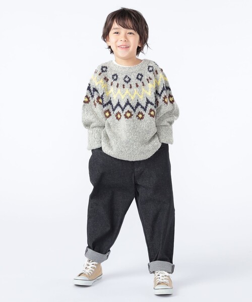 SHIPS（シップス）の「SHIPS KIDS:100～130cm /〈洗濯機可能〉フェアアイル柄 ニット（ニット/セーター・キッズ・トップグレー/ネイビー・120/110/100/130）」の22枚目の写真