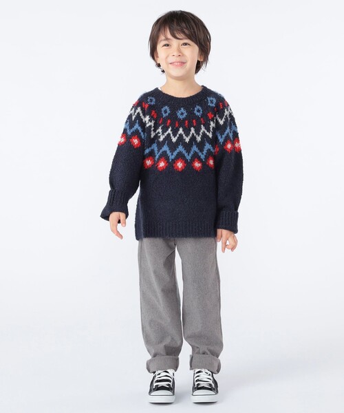 SHIPS（シップス）の「SHIPS KIDS:100～130cm /〈洗濯機可能〉フェアアイル柄 ニット（ニット/セーター・キッズ・トップグレー/ネイビー・120/110/100/130）」の19枚目の写真