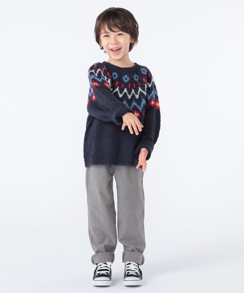SHIPS（シップス）の「SHIPS KIDS:100～130cm /〈洗濯機可能〉フェアアイル柄 ニット（ニット/セーター・キッズ・トップグレー/ネイビー・120/110/100/130）」の18枚目の写真