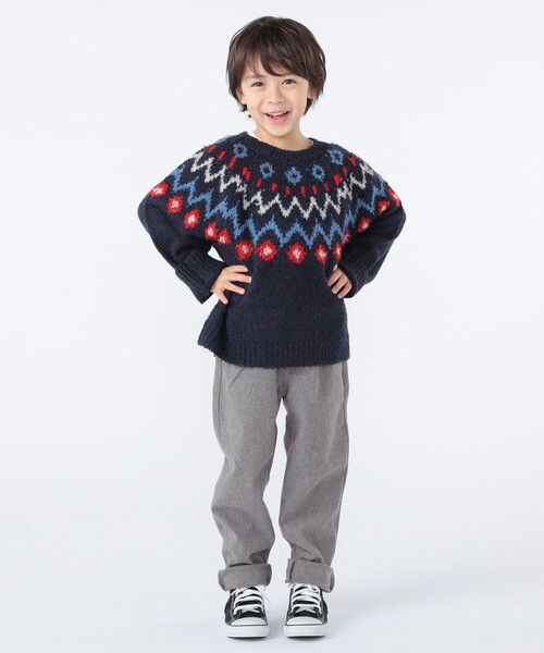 SHIPS（シップス）の「SHIPS KIDS:100～130cm /〈洗濯機可能〉フェアアイル柄 ニット（ニット/セーター・キッズ・トップグレー/ネイビー・120/110/100/130）」の16枚目の写真