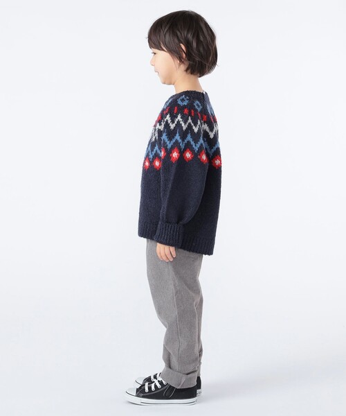 SHIPS（シップス）の「SHIPS KIDS:100～130cm /〈洗濯機可能〉フェアアイル柄 ニット（ニット/セーター・キッズ・トップグレー/ネイビー・120/110/100/130）」の15枚目の写真
