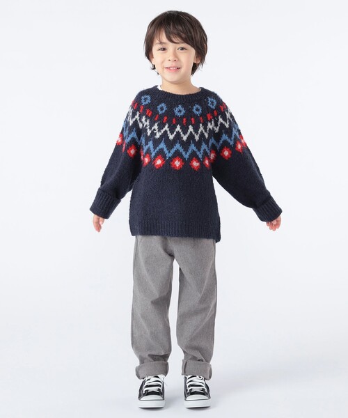 SHIPS（シップス）の「SHIPS KIDS:100～130cm /〈洗濯機可能〉フェアアイル柄 ニット（ニット/セーター・キッズ・トップグレー/ネイビー・120/110/100/130）」の12枚目の写真