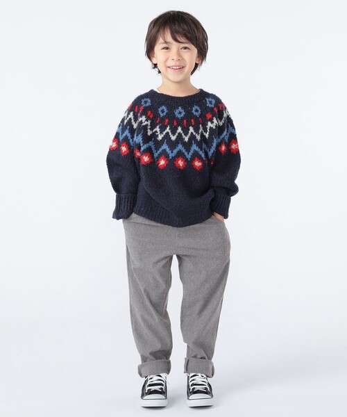 SHIPS（シップス）の「SHIPS KIDS:100～130cm /〈洗濯機可能〉フェアアイル柄 ニット（ニット/セーター・キッズ・トップグレー/ネイビー・120/110/100/130）」の11枚目の写真