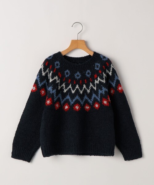 SHIPS（シップス）の「SHIPS KIDS:100～130cm /〈洗濯機可能〉フェアアイル柄 ニット（ニット/セーター・キッズ・トップグレー/ネイビー・120/110/100/130）」の9枚目の写真