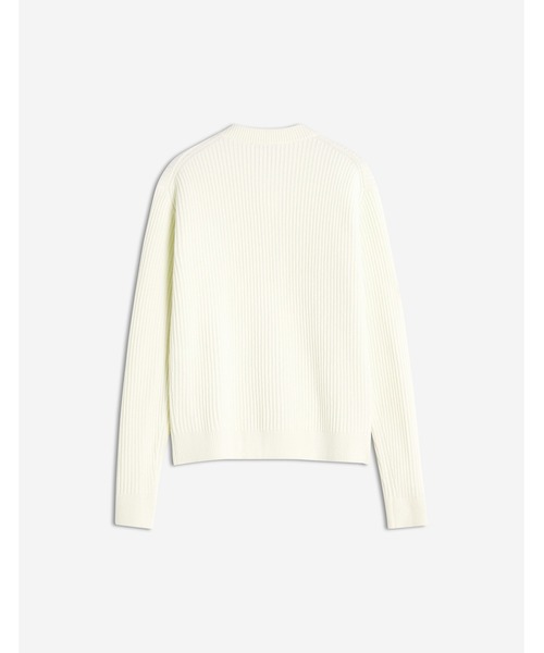 Maison Kitsune（メゾンキツネ）の「FOX HEAD WOOL RIBBED CARDIGAN（カーディガン/ボレロ・メンズ・ホワイト/ブラック・S/M/L/XS/XL）」の3枚目の写真