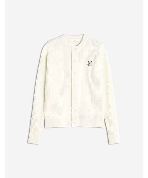Maison Kitsune（メゾンキツネ）の「FOX HEAD WOOL RIBBED CARDIGAN（カーディガン/ボレロ・メンズ・ホワイト/ブラック・S/M/L/XS/XL）」の7枚目の写真
