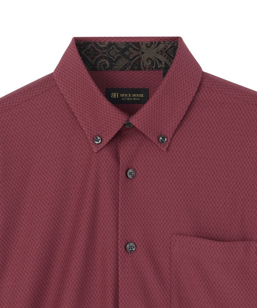 TOKYO SHIRTS(トウキョウシャツ)の「デザインカジュアル長袖シャツ ボタンダウン(ポロシャツ・メンズ・エンジ・S/M/L)」の3枚目の写真