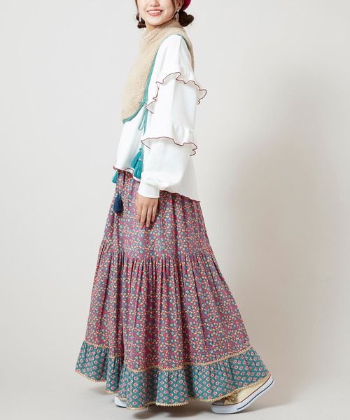 チャイハネ（チャイハネ）の「【チャイハネ】バグルアティアードスカート（スカート・レディース・オレンジ/ピンク・FREE）」の14枚目の写真